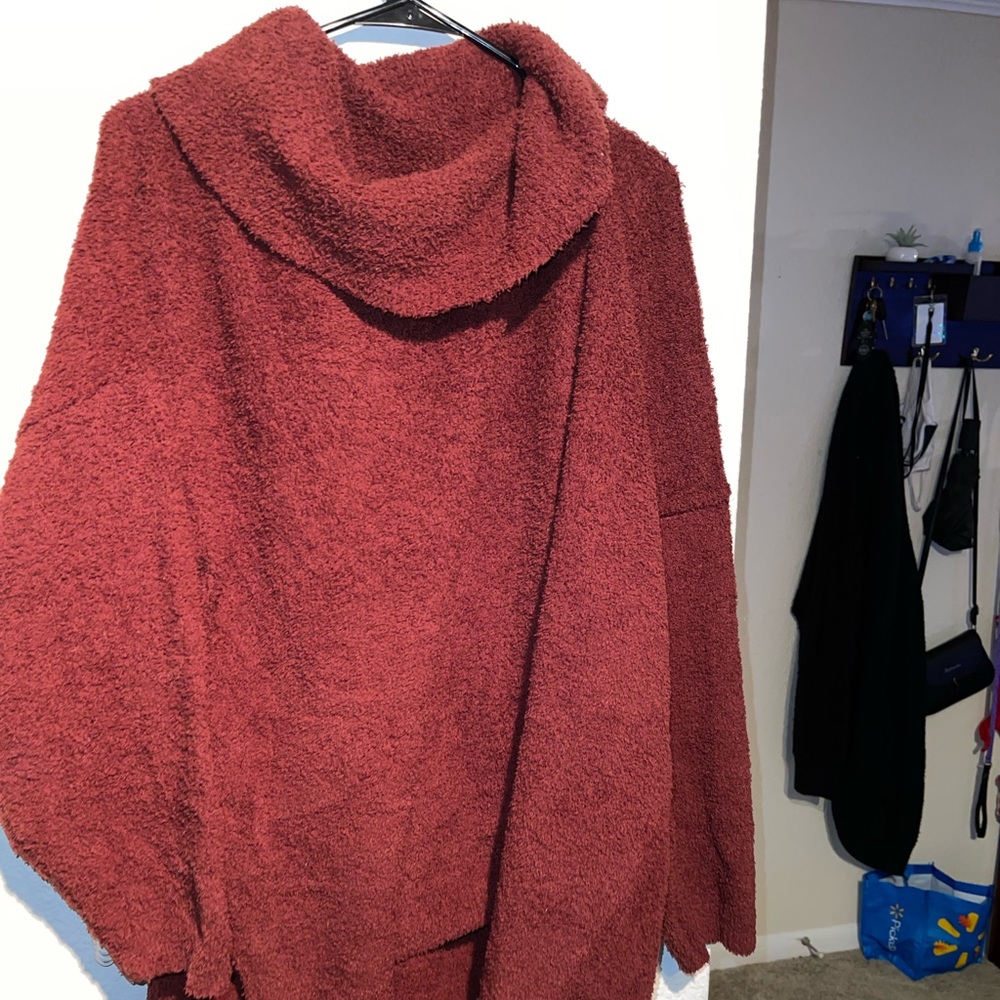 3X Burnt Orange Cowl Neck Sweater